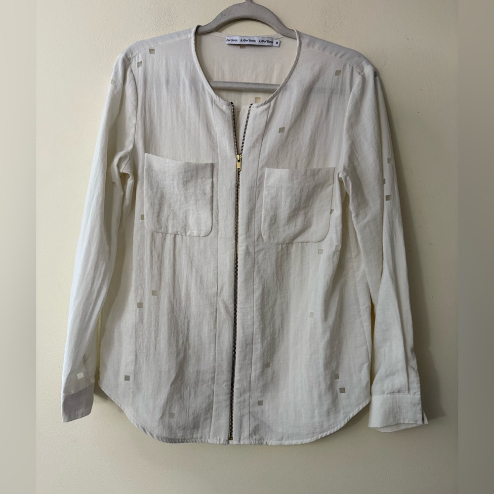 & Other Stories Cream Zip-Up Jacket, size 38 (approx. size 8), Window Detail